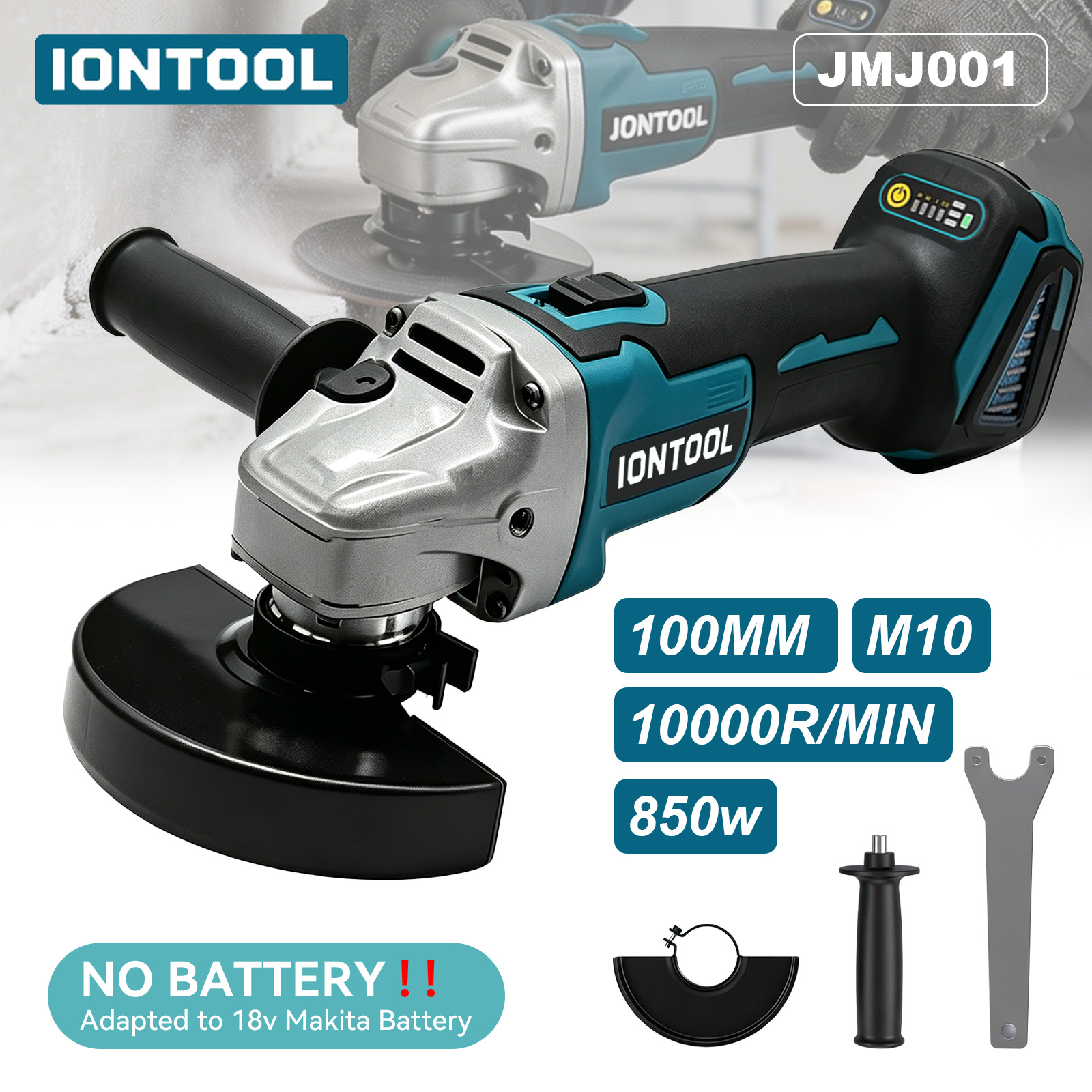 Brushless Angle Grinder Battery Powered - IONTOOL 850W 100mm Bezprzewodowa Szlifierka Kątowa