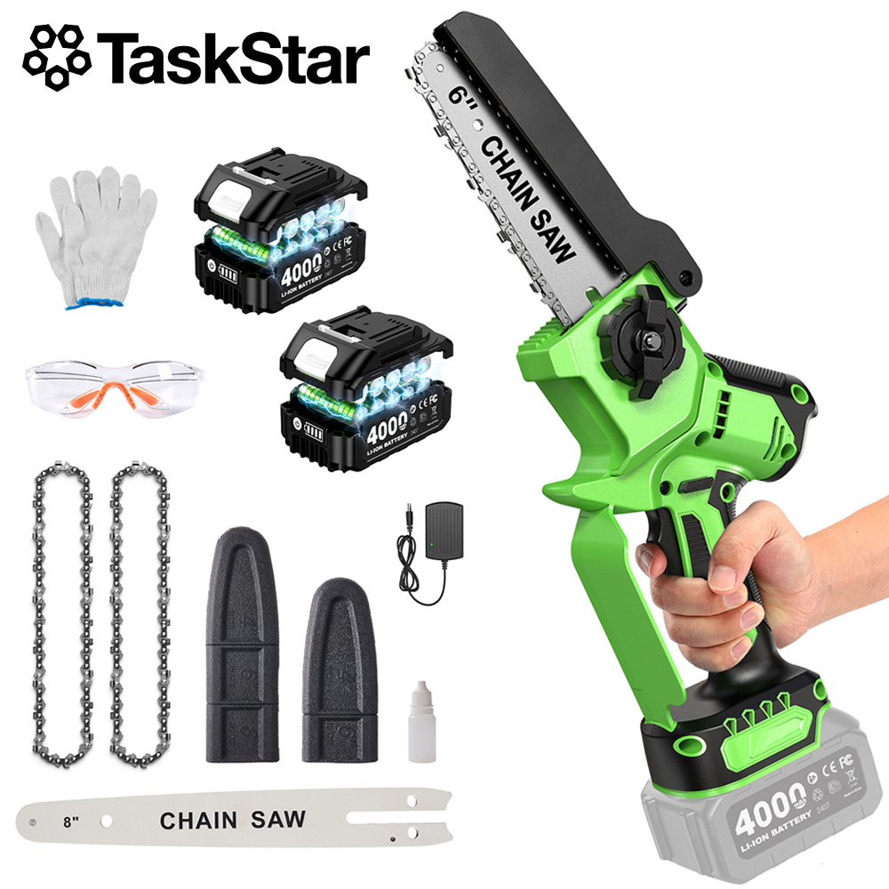 Mini Electric Chainsaw 6 Inch - TaskStar Bezszczotkowa Elektryczna Piła Łańcuchowa 6