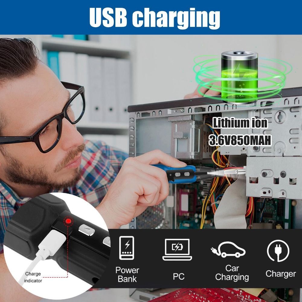 Wkrętak elektryczny 3,6 V z oś – Electric Screwdriver Rechargeable Usb recenzja i cena